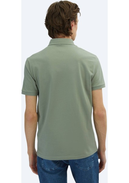 Haki Düz Polo Yaka %100 Pamuk T-Shirt indirimleri