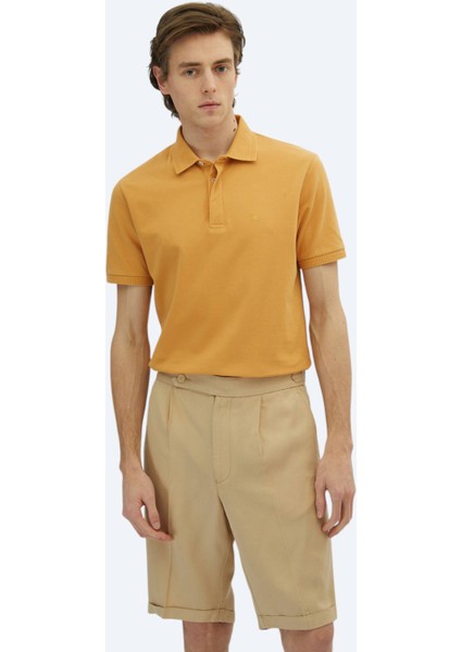 Safran Düz Polo Yaka %100 Pamuk T-Shirt fiyatları