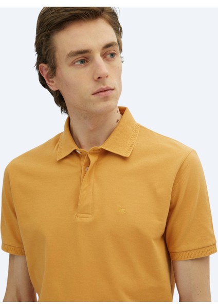Safran Düz Polo Yaka %100 Pamuk T-Shirt fırsatları