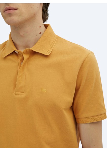 Safran Düz Polo Yaka %100 Pamuk T-Shirt indirimleri