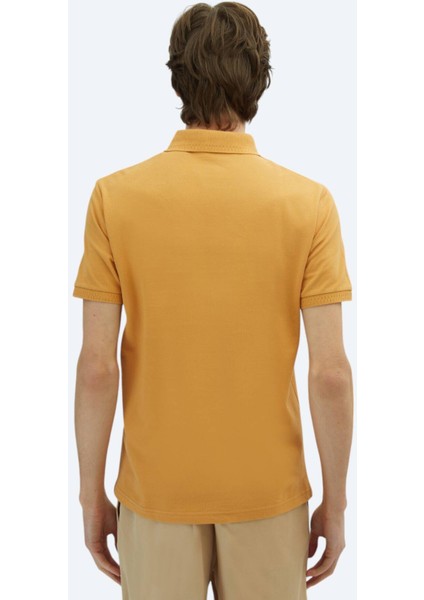 Safran Düz Polo Yaka %100 Pamuk T-Shirt