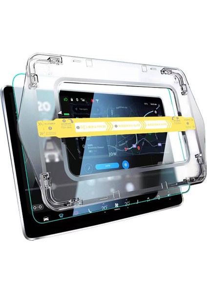 Tesla Model S Araç Multimedya Ekran Koruyucu Ar Oleofobik Uygulama Aparatlı Vlmt Premium Temperli Ca