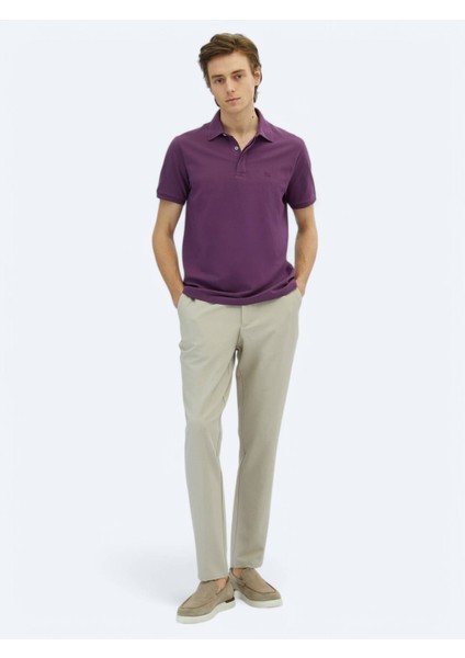 Mor Düz Polo Yaka %100 Pamuk T-Shirt modelleri