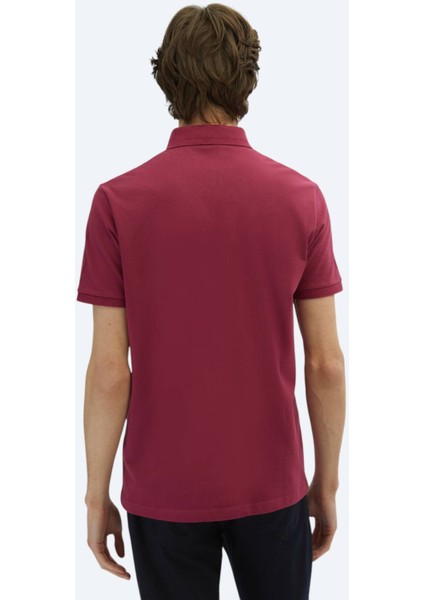 Mürdüm Düz Polo Yaka %100 Pamuk T-Shirt indirimleri