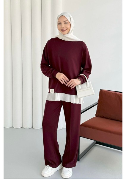 Altı Piliseli Pantolonlu Tesettür Takım modelleri