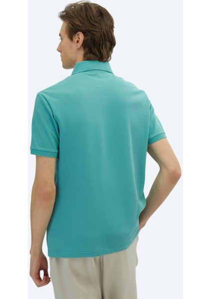 Nil Yeşili Düz Polo Yaka %100 Pamuk T-Shirt indirimleri