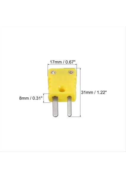 Mini Tip K Termokupl Konnektörü Erkek Fiş Adaptörü Sıcaklık 120 ℃ (248 ℉) Termokupl Sensör Probları Için (Yurt Dışından) fiyatları
