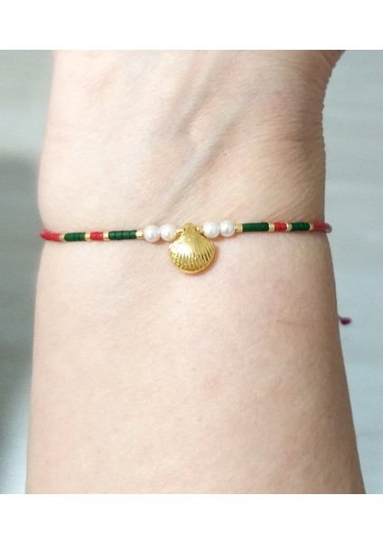 Pirinç Metal Istiridye Miyuki Inci ve Miyuki Boncuklu Yılbaşı Bileklik fırsatları