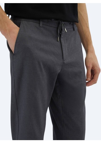 Koyu Gri Düz Dokuma Jogging Fit Casual Pamuk Karışımlı Pantolon indirimleri