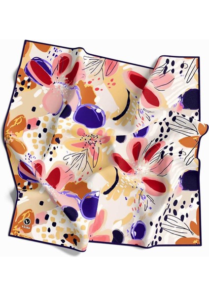 Twill Yumuşak Dokulu Çiçekli Batik Desenli Bordo - Bej Renkli 90X90 Eşarp (Ipek Içermez) Dikim Şekli : El Dikişi fiyatları