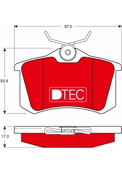 GDB1330DTE Disk Balata Dtec Arka Audı A1 8x1. 8xk . A1 Sportback 8xa. 8xf . A2 8z0 . A3 8l1 1997-2015 1H0698451D-8E0698451K-1J0698451K