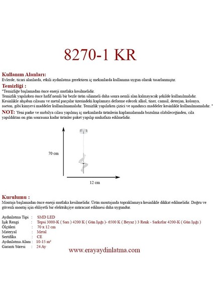 8270 Krom LED Avize modelleri