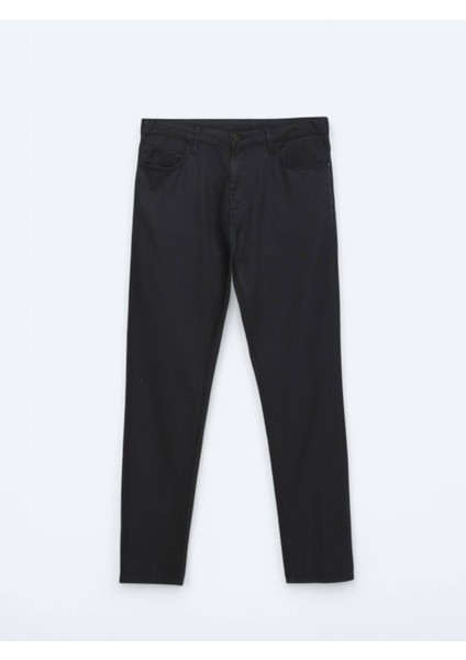Lacivert Düz Dokuma Regular Fit Casual Pamuk Karışımlı Pantolon