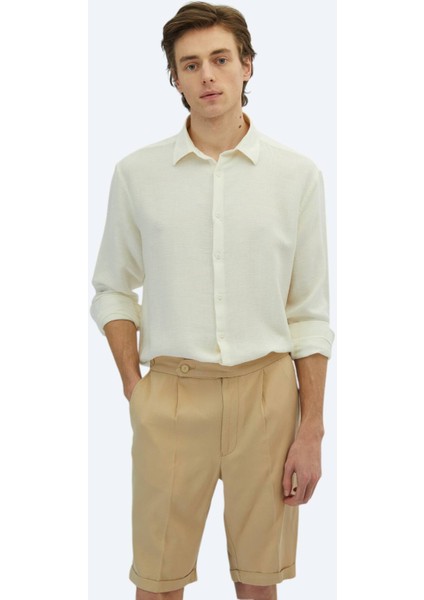 Beyaz Düz Oversize Fit Dokuma Casual Pamuk Karışımlı Gömlek indirimleri