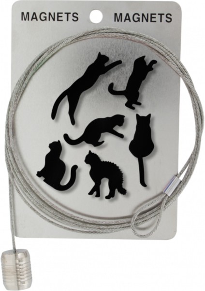 Fotoğraf Askı Kablosu ve Mıknatıslar - Magnetic Cable Siyah Kediler