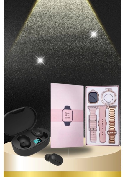 Nabız Ölçer Hediye Bileklikli Akıllı Saat ve Dijital Göstergeli Bluetooth Kulaklık Çoklu Şarj Girişi fiyatları