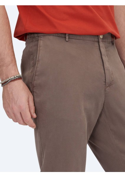 Kahverengi Dokuma Jogging Fit Casual Pamuk Karışımlı Pantolon