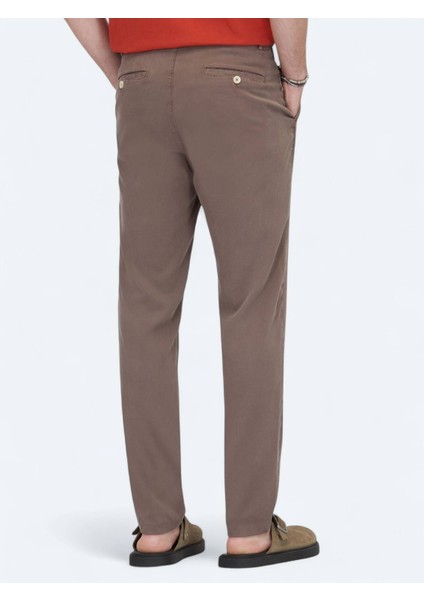 Kahverengi Dokuma Jogging Fit Casual Pamuk Karışımlı Pantolon