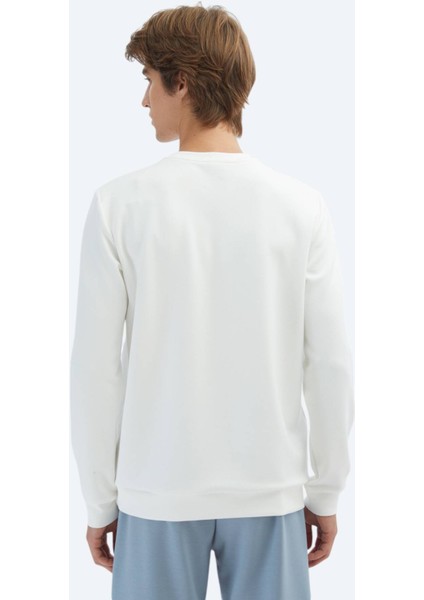 Ekru Bisiklet Yaka Sweatshırt