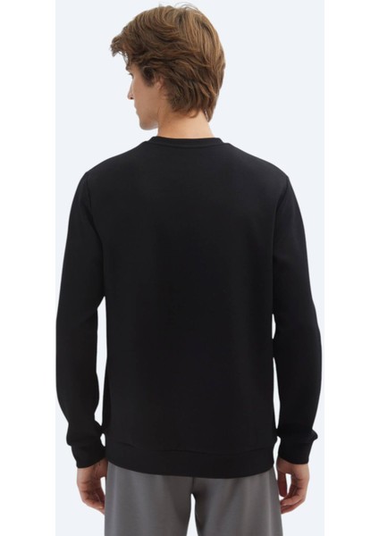 Siyah Bisiklet Yaka Sweatshırt