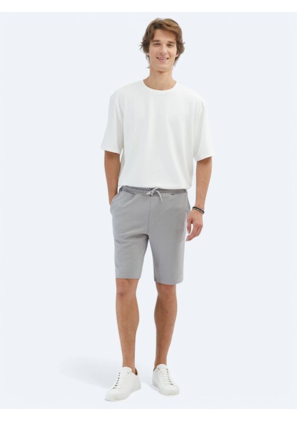 Gri Düz Örme Jogging Fit Spor Bermuda indirimleri