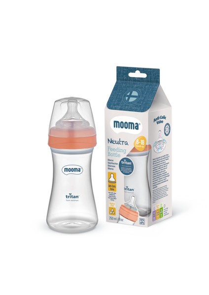 Neutra Tritan Biberon 250 ml 6-18 Ay (Orta Akış) - Mercan Pembe