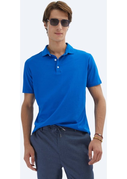 Saks Düz Polo Yaka %100 Pamuk T-Shirt