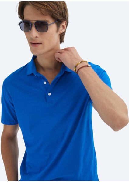 Saks Düz Polo Yaka %100 Pamuk T-Shirt
