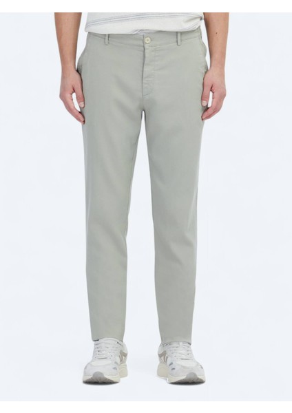 Açık Haki Dokuma Jogging Fit Casual Pamuk Karışımlı Pantolon