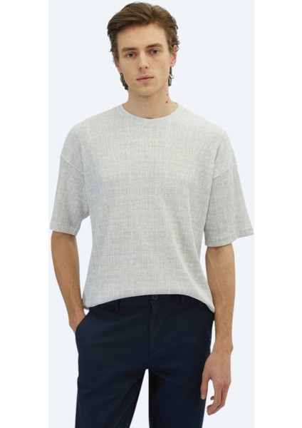 Lila Baskılı Bisiklet Yaka Pamuk Karışımlı T-Shirt fiyatları