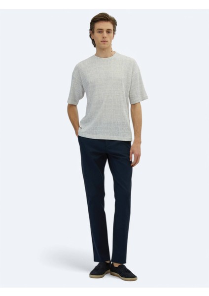 Lila Baskılı Bisiklet Yaka Pamuk Karışımlı T-Shirt modelleri