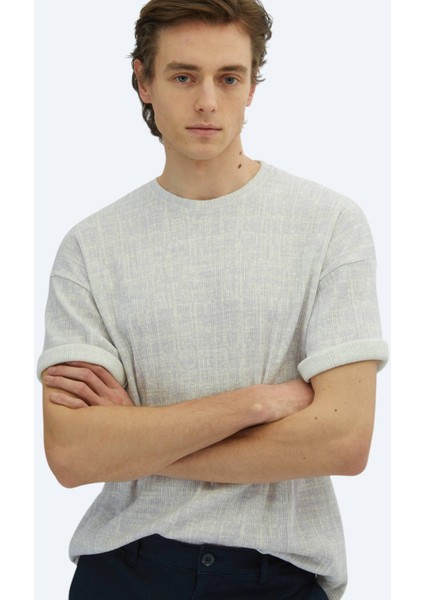 Lila Baskılı Bisiklet Yaka Pamuk Karışımlı T-Shirt indirimleri