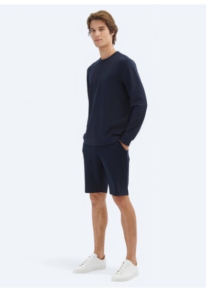 Lacivert Bisiklet Yaka Sweatshırt