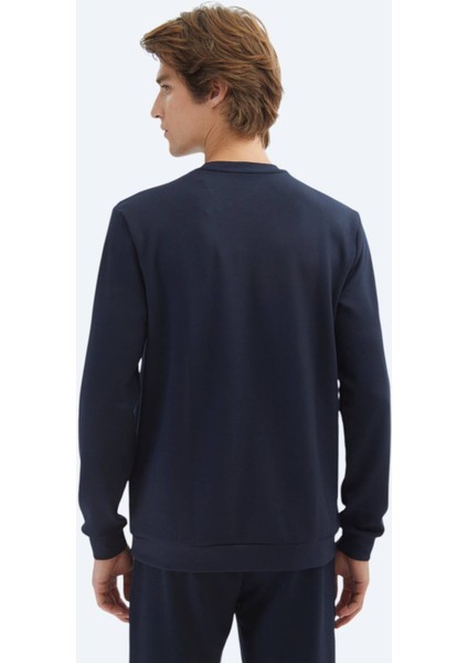 Lacivert Bisiklet Yaka Sweatshırt