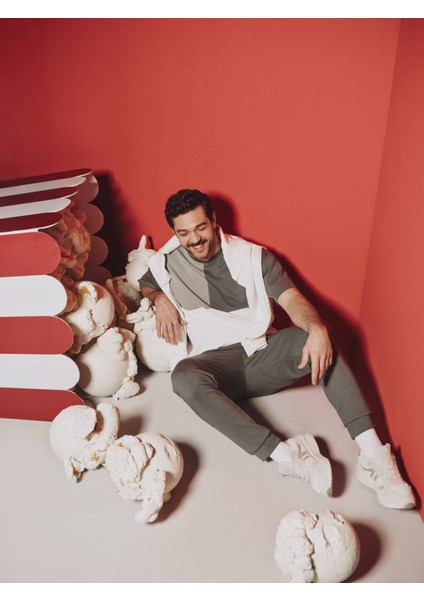 Yeşil Düz Bisiklet Yaka T-Shirt