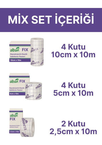 Fix 10 Kutu Kombo Paket- Elastik Sabitleme Bandı Elastik Non-Woven Medikal Flaster