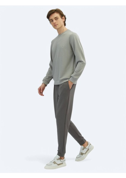 Gri Bisiklet Yaka Sweatshırt