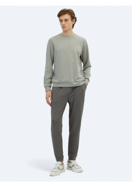 Gri Bisiklet Yaka Sweatshırt