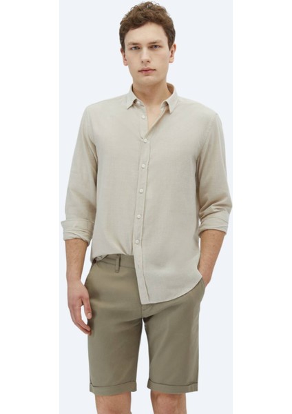 Taş Düz Regular Fit Dokuma Casual %100 Pamuk Gömlek