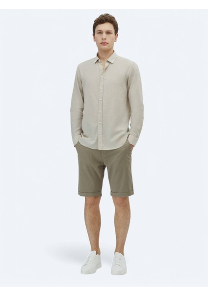 Taş Düz Regular Fit Dokuma Casual %100 Pamuk Gömlek