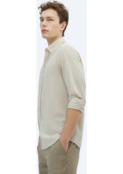 Taş Düz Regular Fit Dokuma Casual %100 Pamuk Gömlek