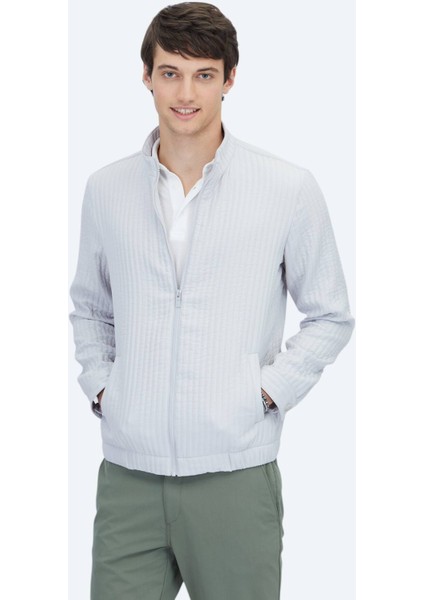 Gri Regular Fit Casual Dokuma Mont