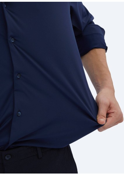 Lacivert Regular Fit Casual Gömlek