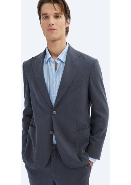 Antrasit Düz Modern Fit Takım Elbise