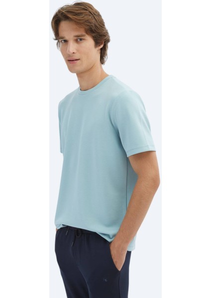 Mint Düz Bisiklet Yaka T-Shirt