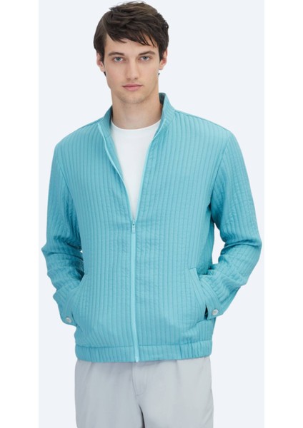 Nil Yeşili Regular Fit Casual Dokuma Mont