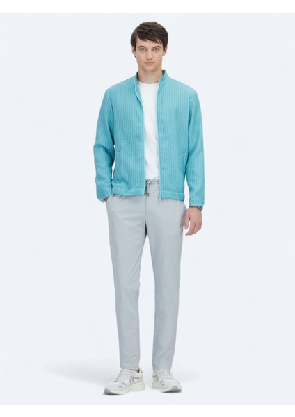 Nil Yeşili Regular Fit Casual Dokuma Mont