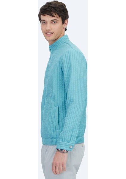 Nil Yeşili Regular Fit Casual Dokuma Mont