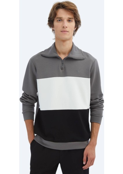 Antrasit Dik Yaka Sweatshırt