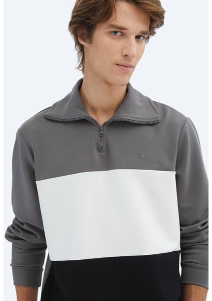 Antrasit Dik Yaka Sweatshırt